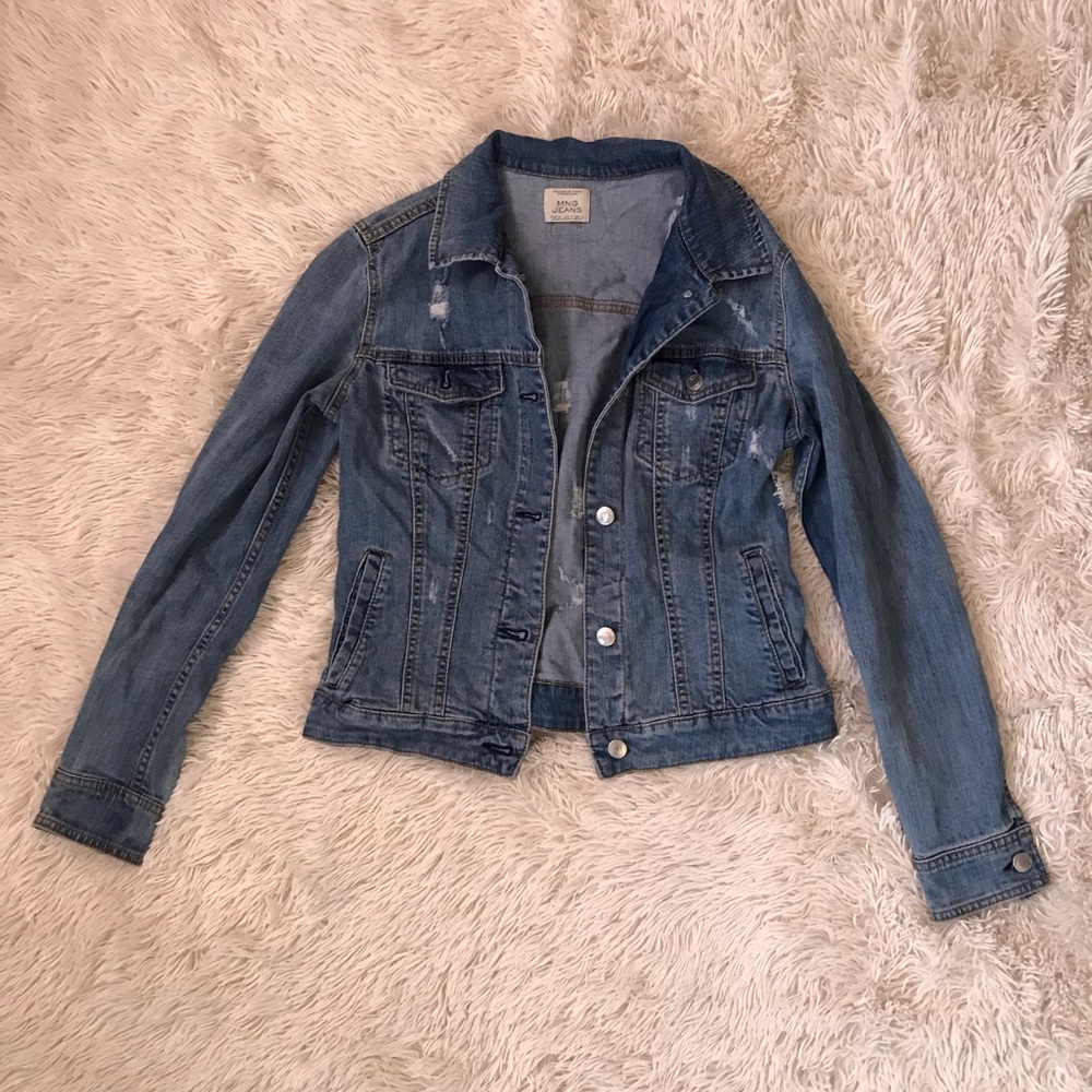 MNG by Mango Distressed Jean Jacket